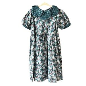 C’est Moi Vintage Girls 6X 100% Cotton Spring Summer Floral Dress Tulip Collar